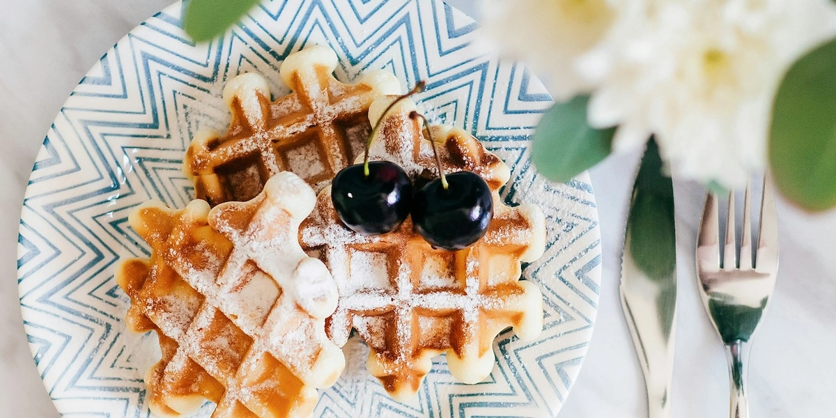 coffee waffles on a plate