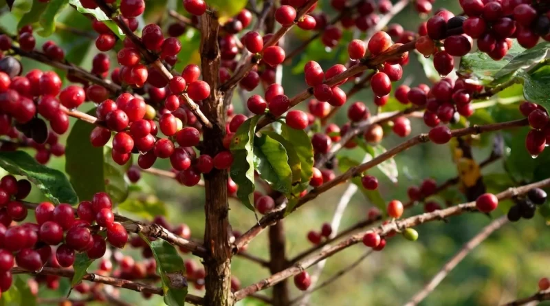 coffee cherries on a tree